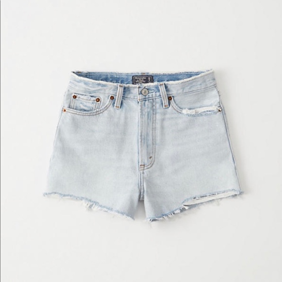 Abercrombie and Fitch High Rise Denim Shorts Light - Picture 1 of 3